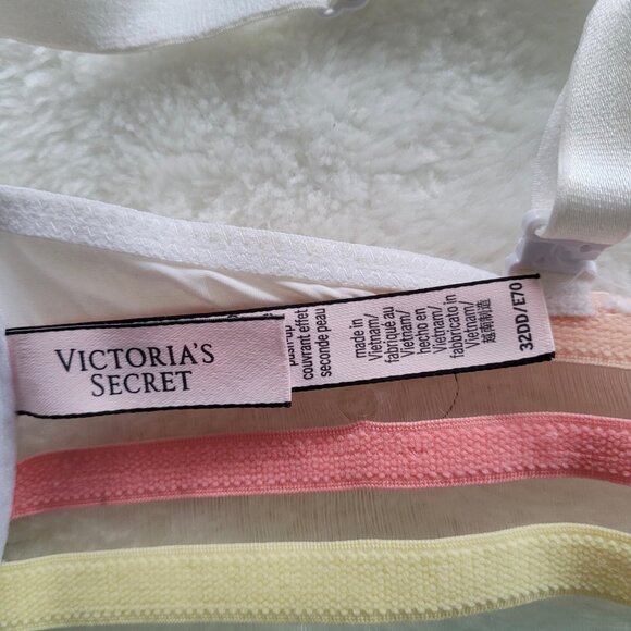 💕2/$25💕 Victoria's Secret 🎀 32DD Front Closure Demi Cup Rainbow Bra - Picture 8 of 12